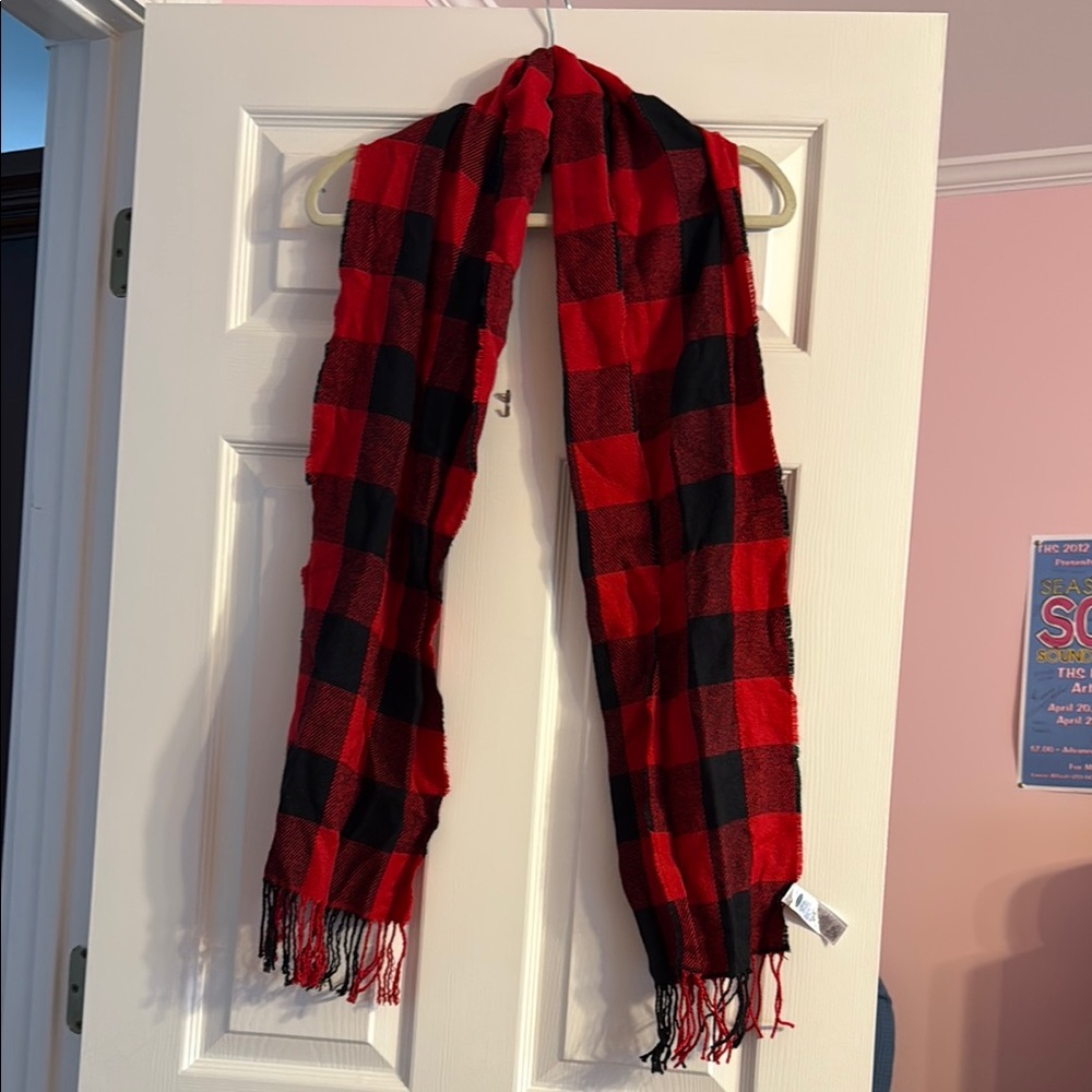 Red & Black Checkered Scarf from Old Navy